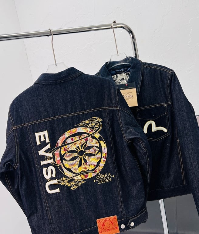 Evisu Osaka Japan Embroidered Denim Jacket - 6