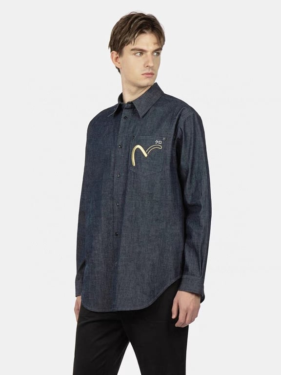 Evisu Kuro N72-14982 Denim Graphic Shirt - 12