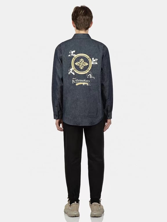 Evisu Kuro N72-14982 Denim Graphic Shirt - 13