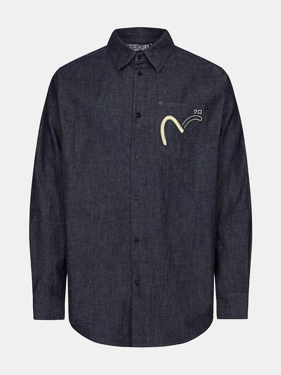 Evisu Kuro N72-14982 Denim Graphic Shirt - 14