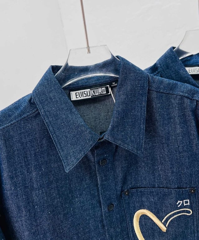 Evisu Kuro N72-14982 Denim Graphic Shirt - 9