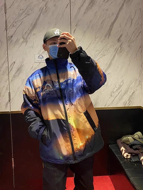 Evisu Kuro Mountain Print Reversible Jacket - 14