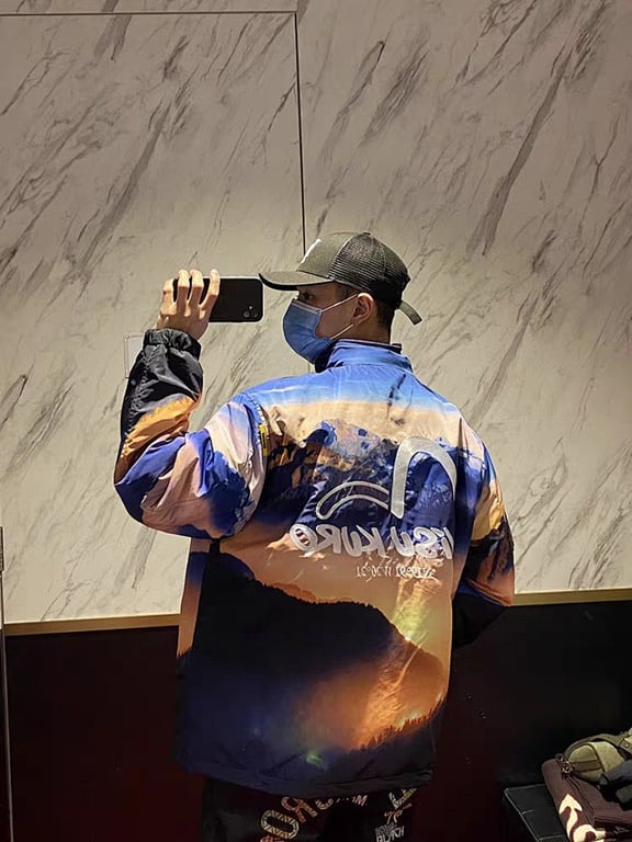 Evisu Kuro Mountain Print Reversible Jacket - 16