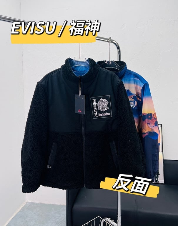 Evisu Kuro Mountain Print Reversible Jacket - 3