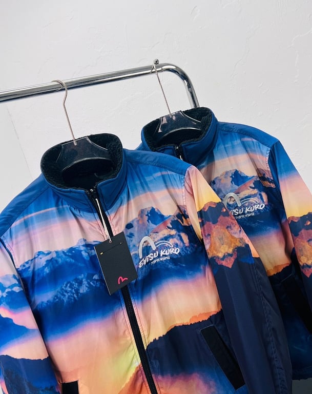 Evisu Kuro Mountain Print Reversible Jacket - 4