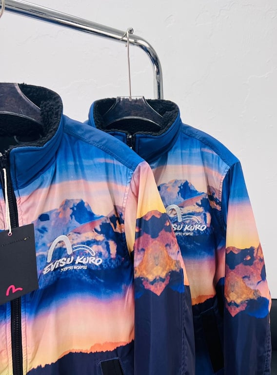 Evisu Kuro Mountain Print Reversible Jacket - 5