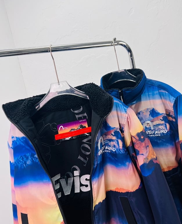 Evisu Kuro Mountain Print Reversible Jacket - 8