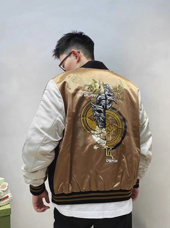 Evisukuro Embroidered Bomber Jacket N72-14986 - 14