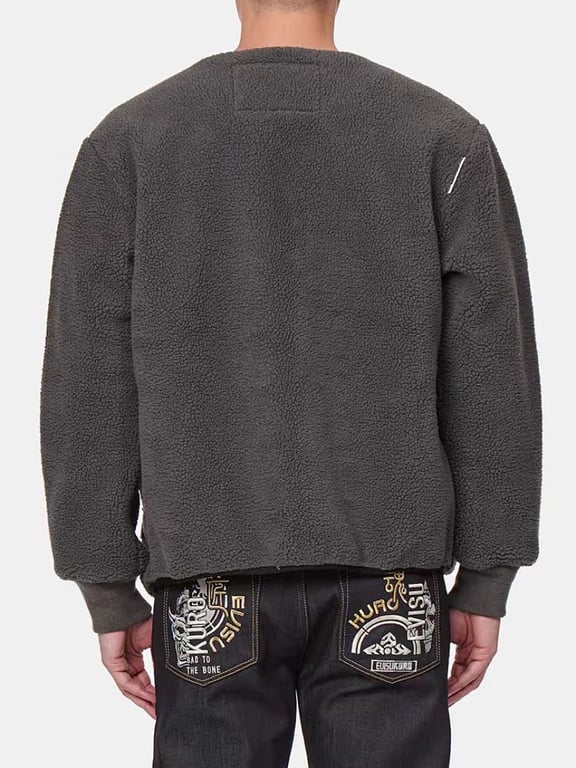 Evisu Kuro Sherpa Fleece Jacket Grey N72-14987 - 18