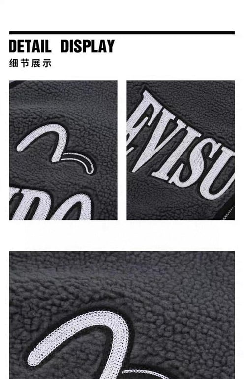 Evisu Kuro Sherpa Fleece Jacket Grey N72-14987 - 22