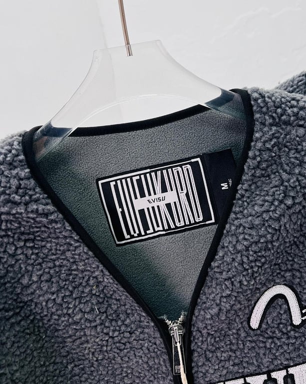Evisu Kuro Sherpa Fleece Jacket Grey N72-14987 - 4