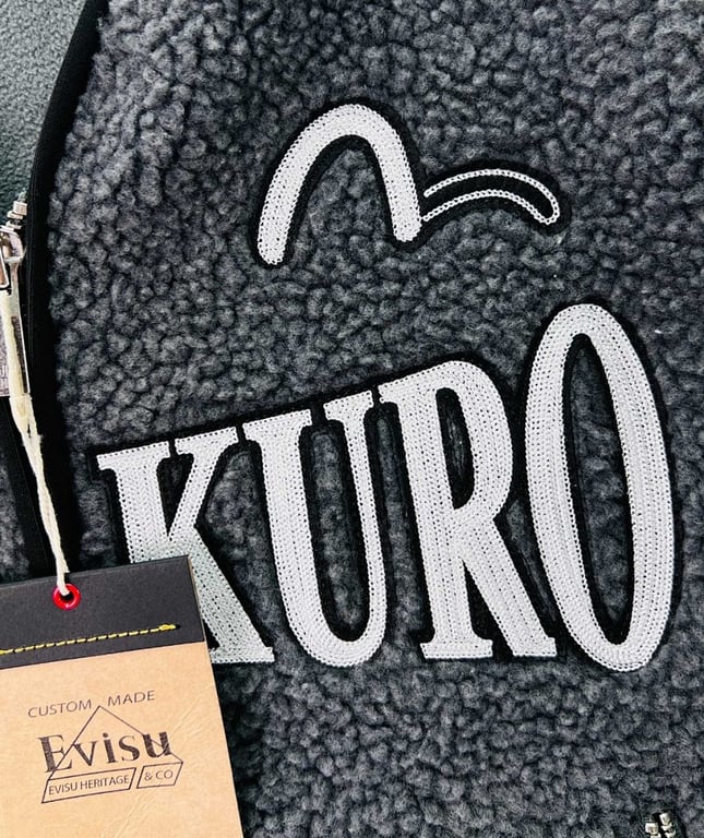 Evisu Kuro Sherpa Fleece Jacket Grey N72-14987 - 5
