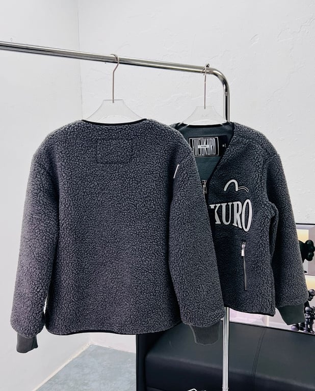Evisu Kuro Sherpa Fleece Jacket Grey N72-14987 - 6