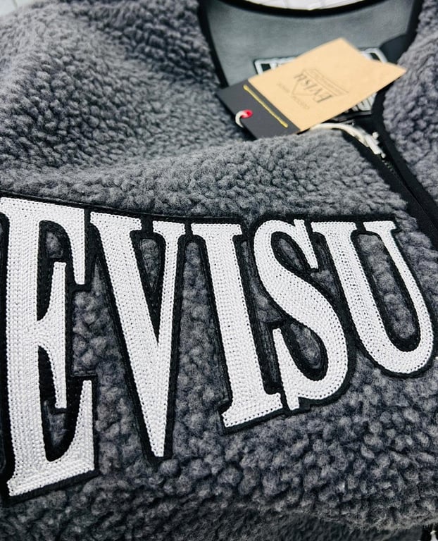 Evisu Kuro Sherpa Fleece Jacket Grey N72-14987 - 9