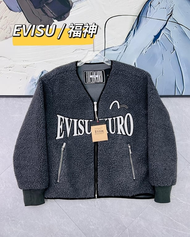 Evisu Kuro Sherpa Fleece Jacket Grey N72-14987 - 10