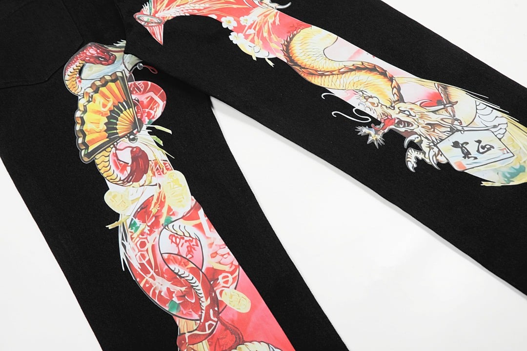 Evisu Black Graphic Jeans N110-19056 - 3