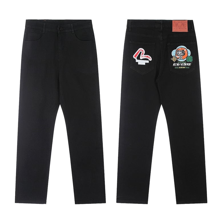 Evisu Black Graphic Patch Jeans N110-19059 - 13