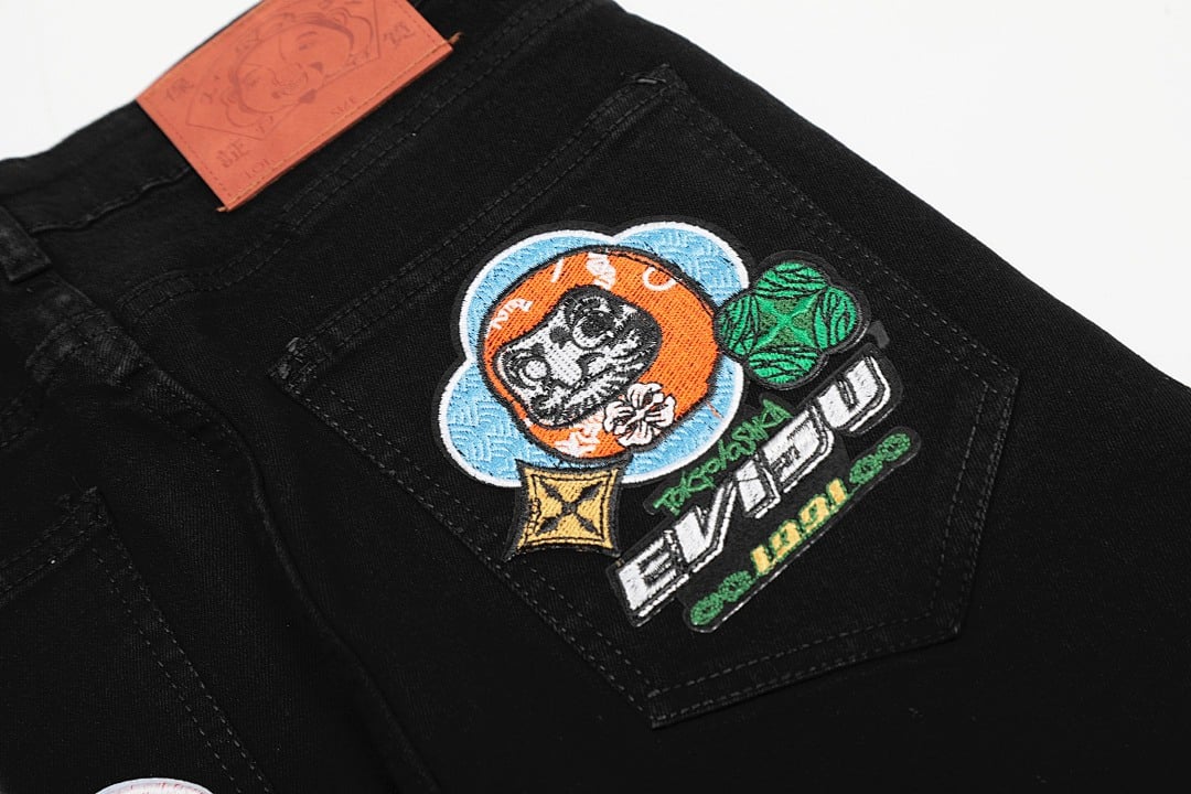Evisu Black Graphic Patch Jeans N110-19059 - 3