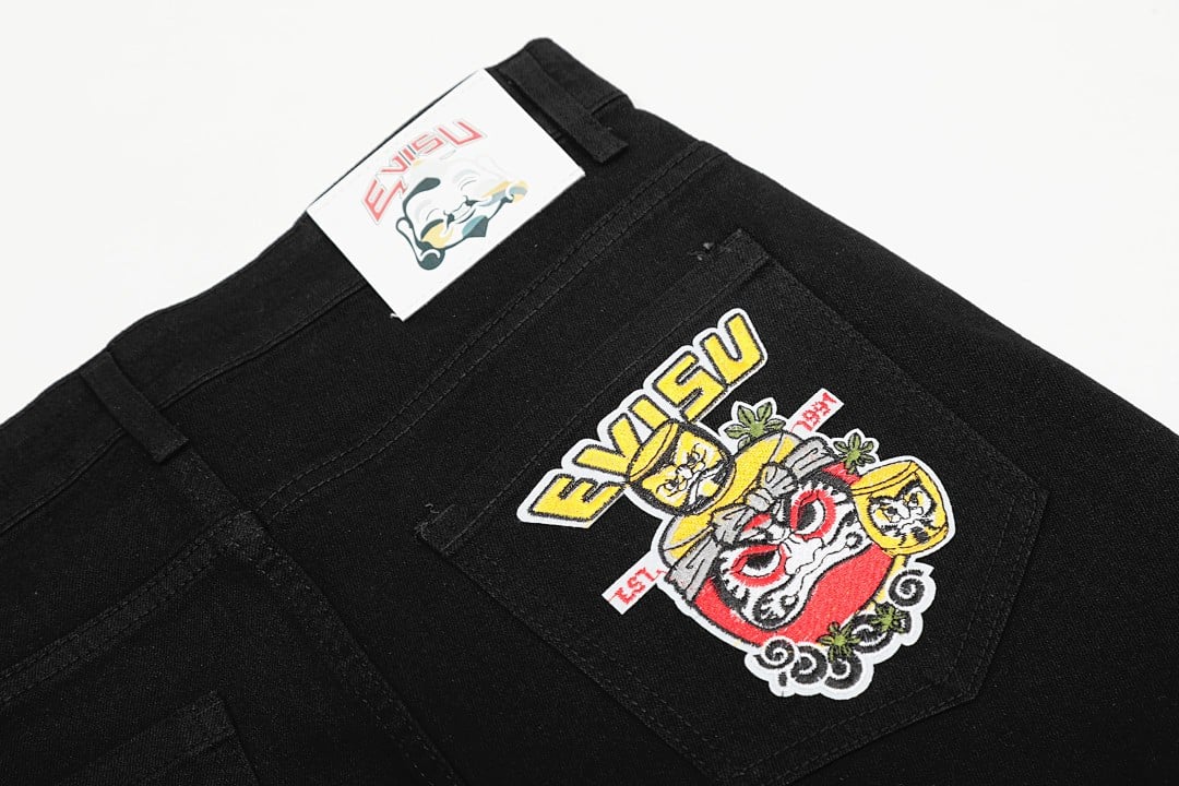 Evisu N110-19060 Black Graphic Jeans - 5