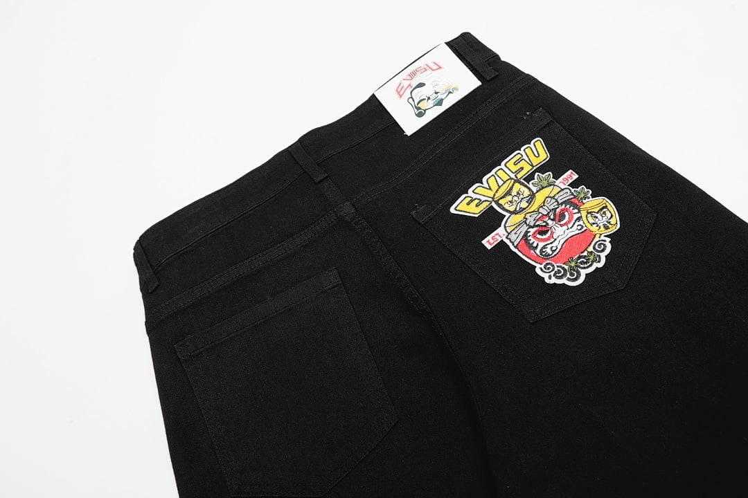 Evisu N110-19060 Black Graphic Jeans - 6