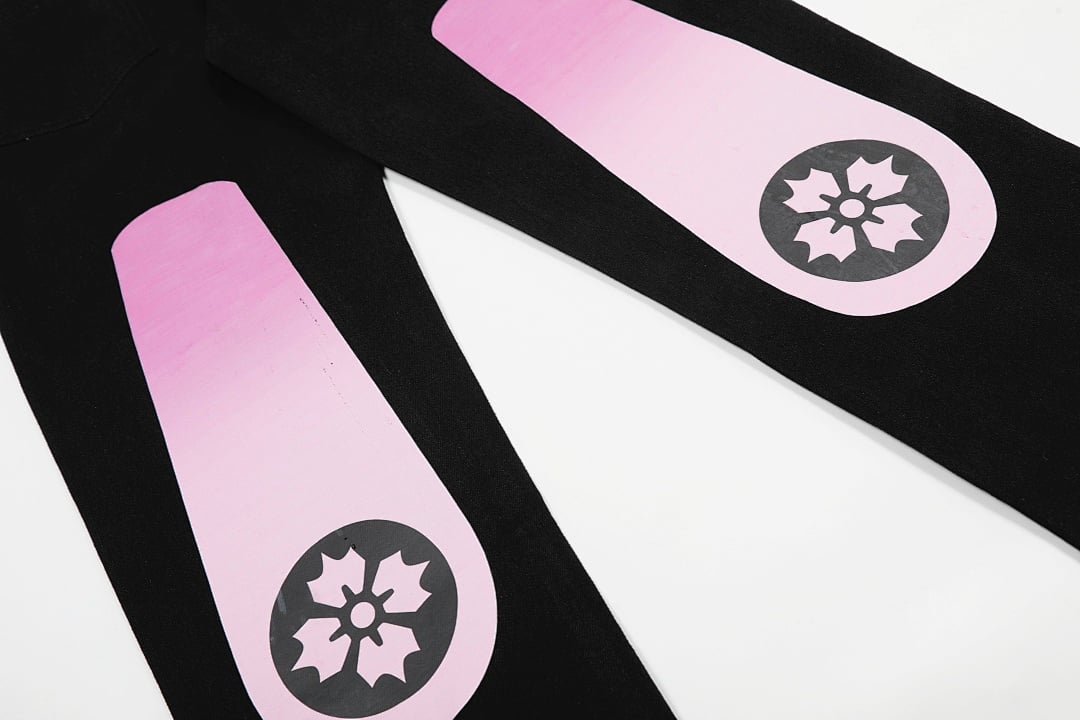 Evisu Black Daicock Jeans with Pink Gradient - 3