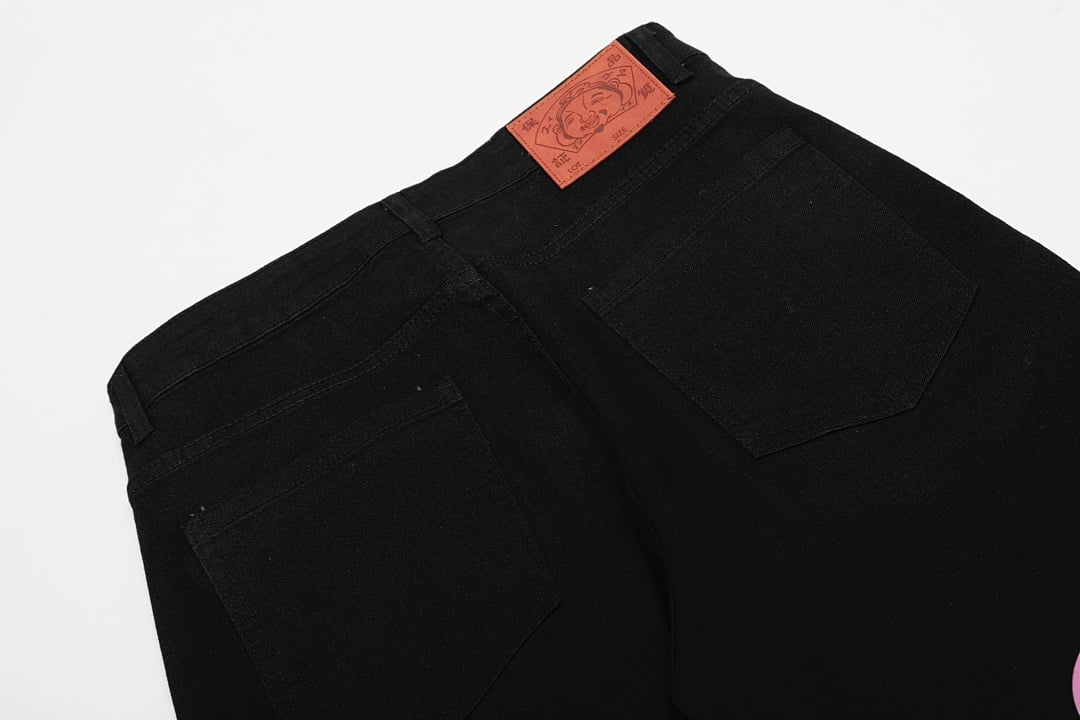 Evisu Black Daicock Jeans with Pink Gradient - 5