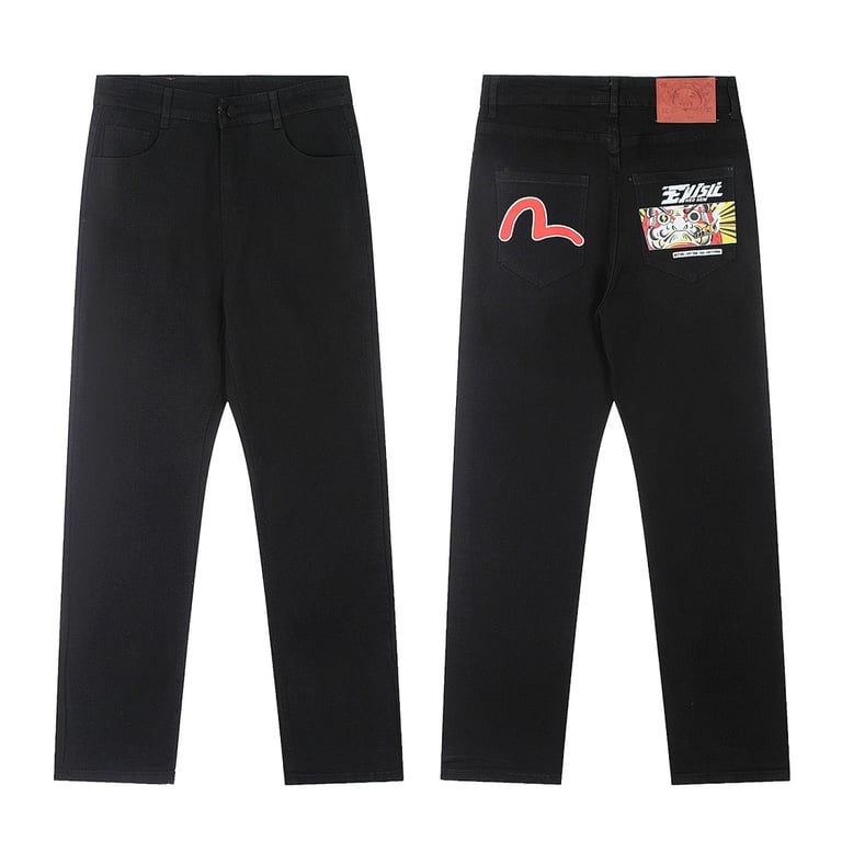 Evisu Black Graphic Jeans N110-19065 - 12