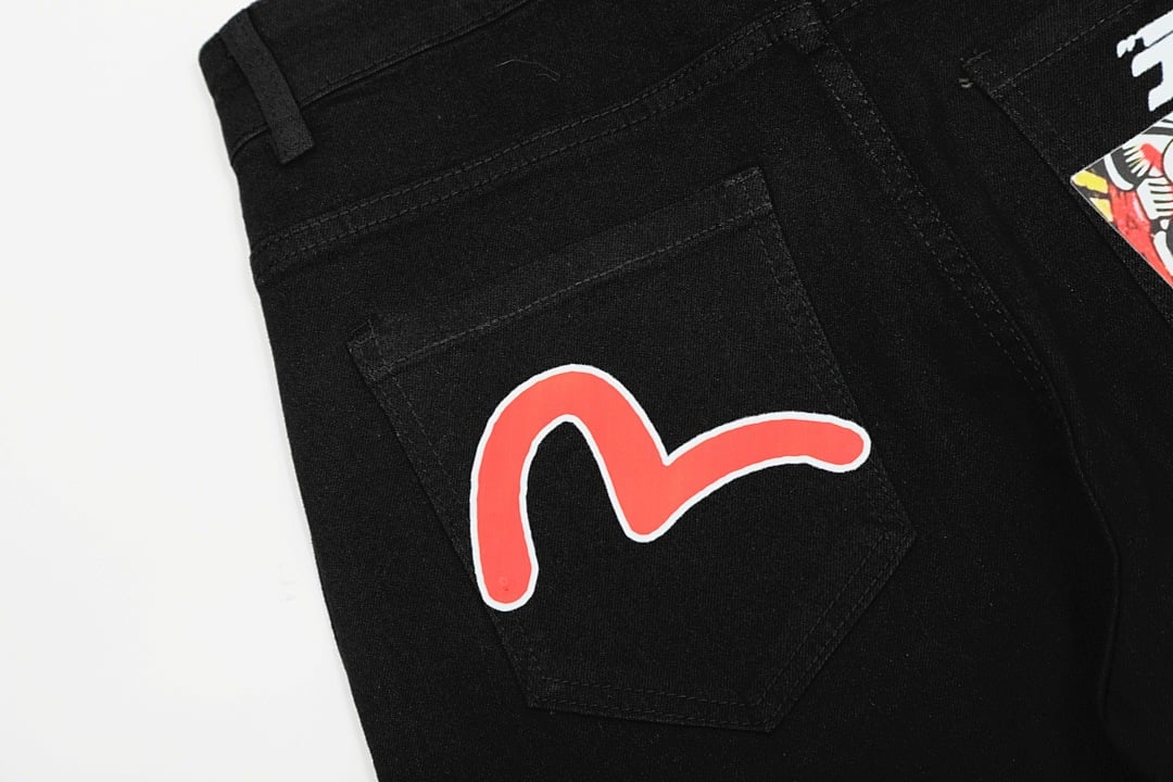 Evisu Black Graphic Jeans N110-19065 - 5
