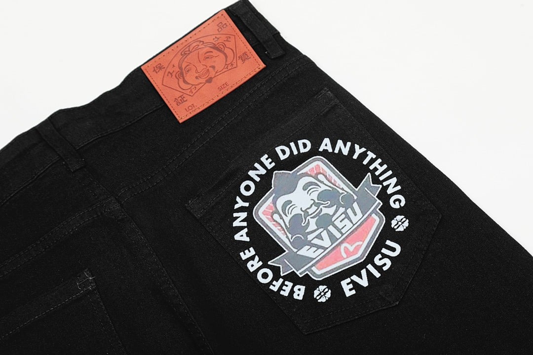 Evisu Black Graphic Jeans N110-19066 - 5