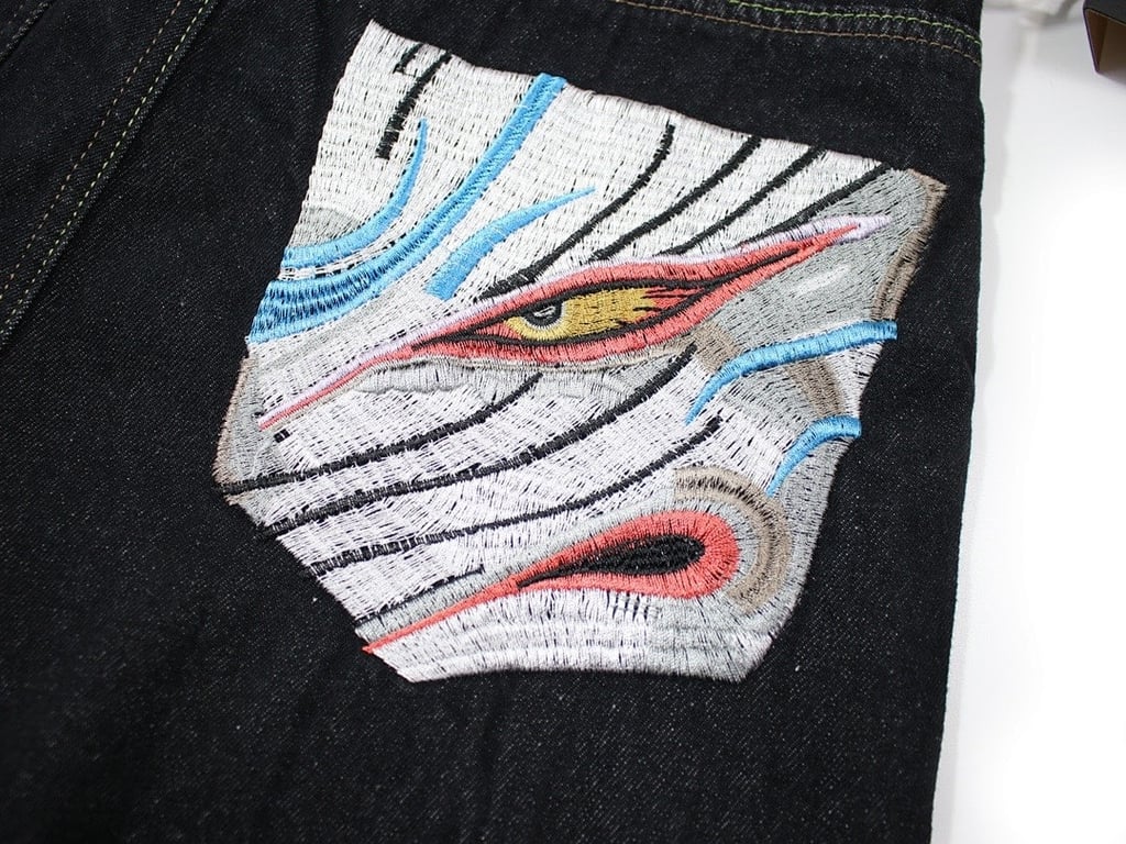 Evisu Multi-Pocket Mask Embroidery Jeans Black - 6