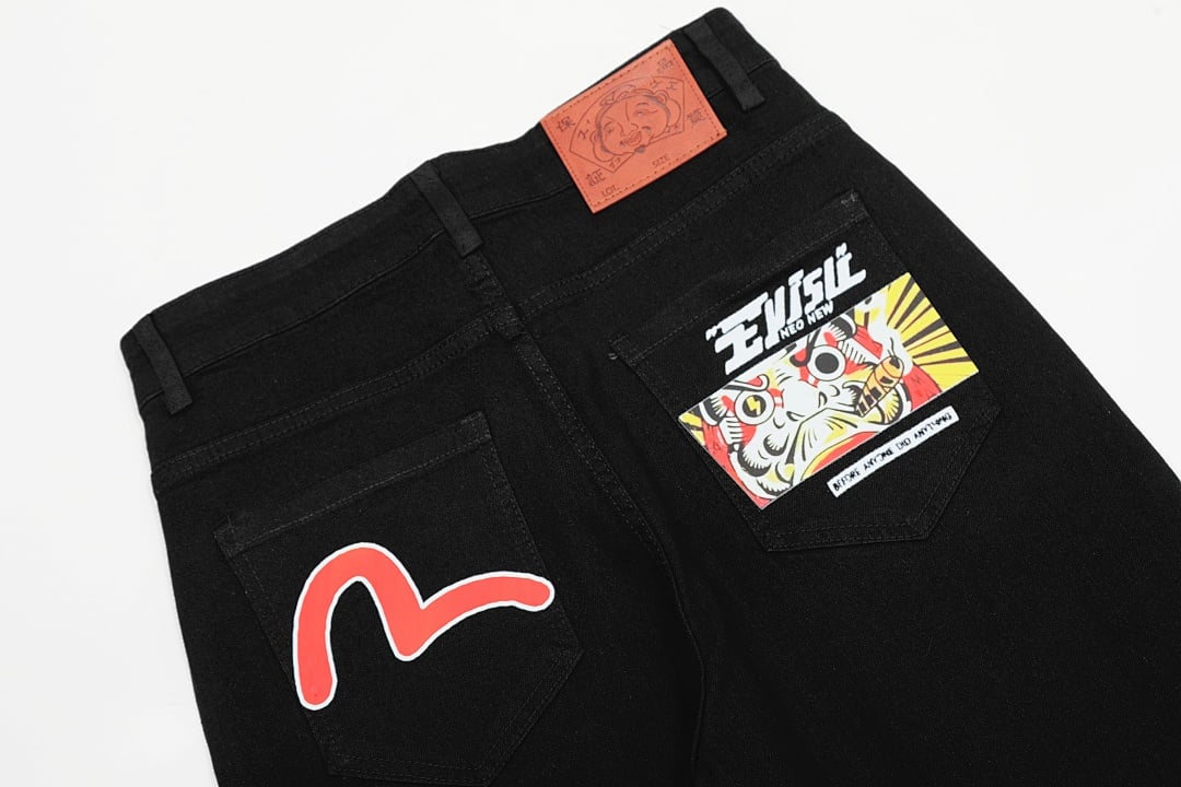 Evisu Black Graphic Jeans N110-19071 - 6