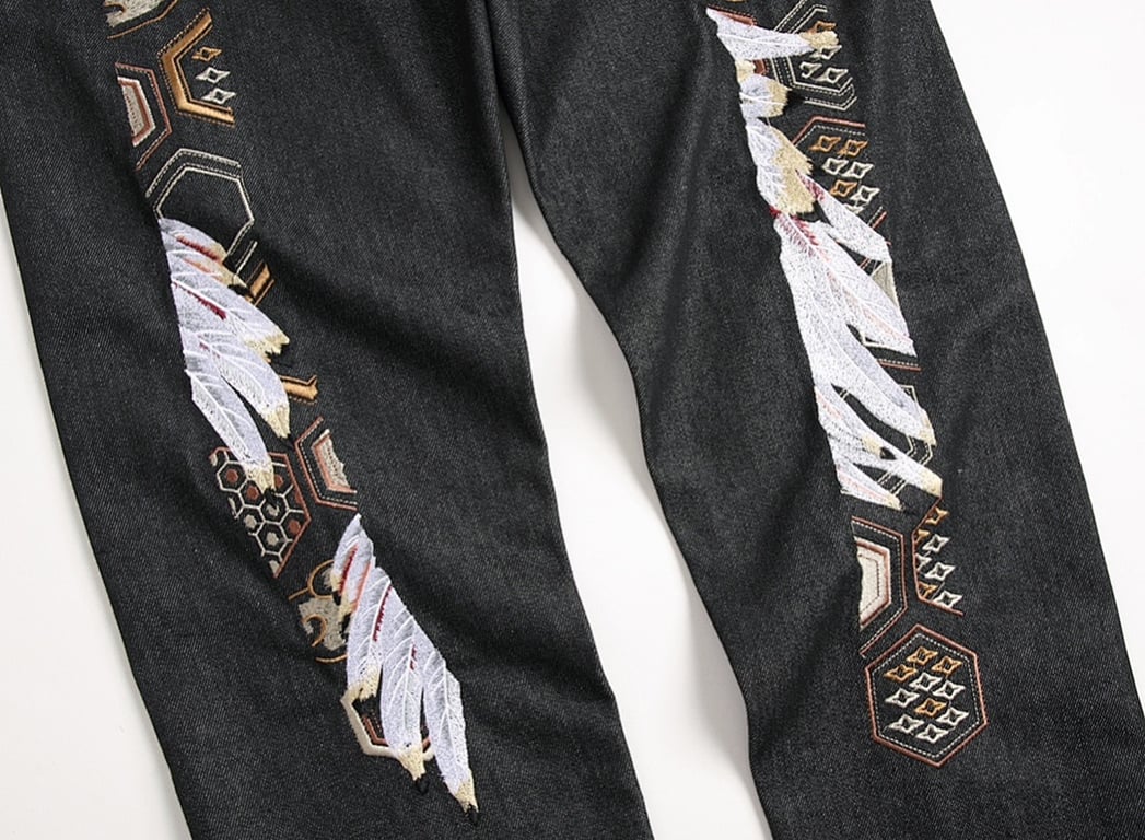 Evisu Embroidered Feather Jeans Black - 11