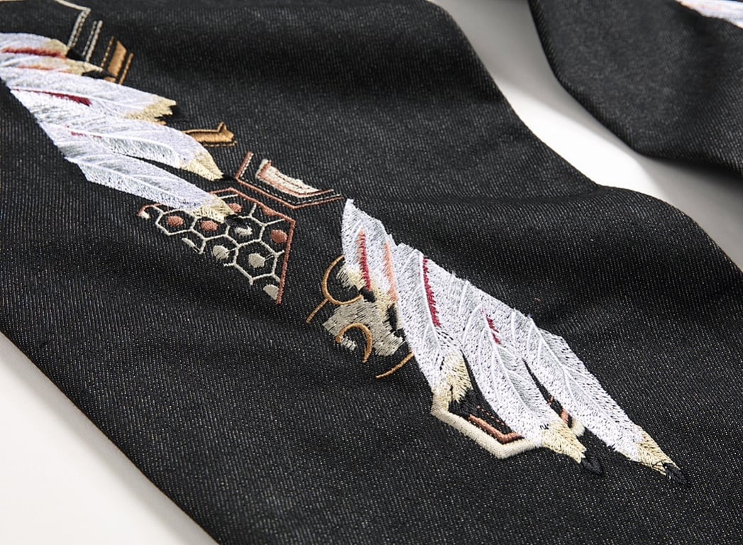 Evisu Embroidered Feather Jeans Black - 3
