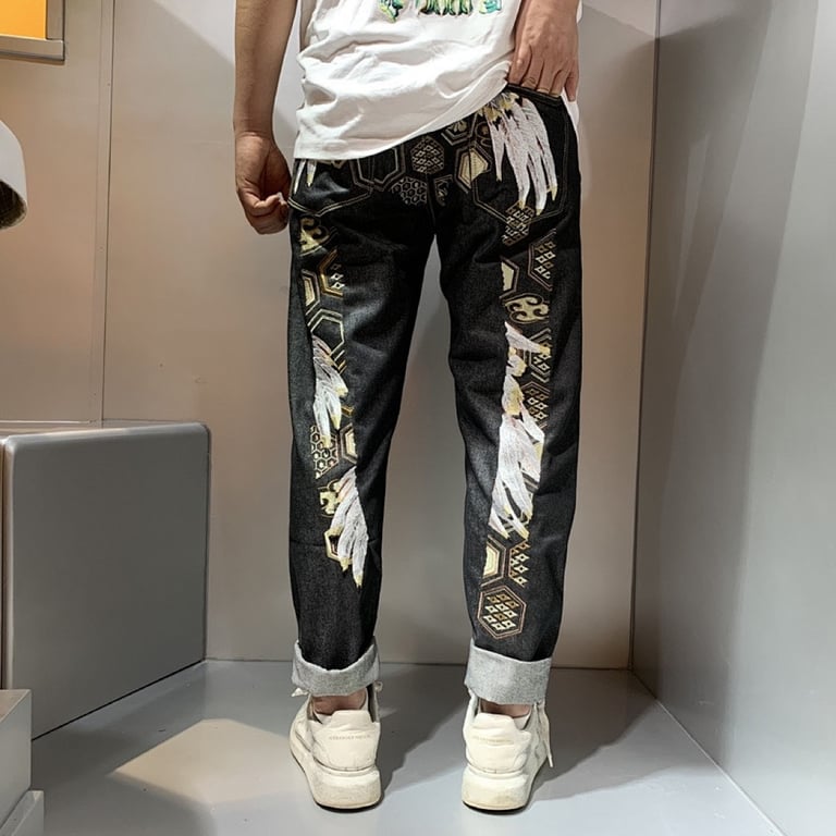 Evisu Embroidered Feather Jeans Black - 4