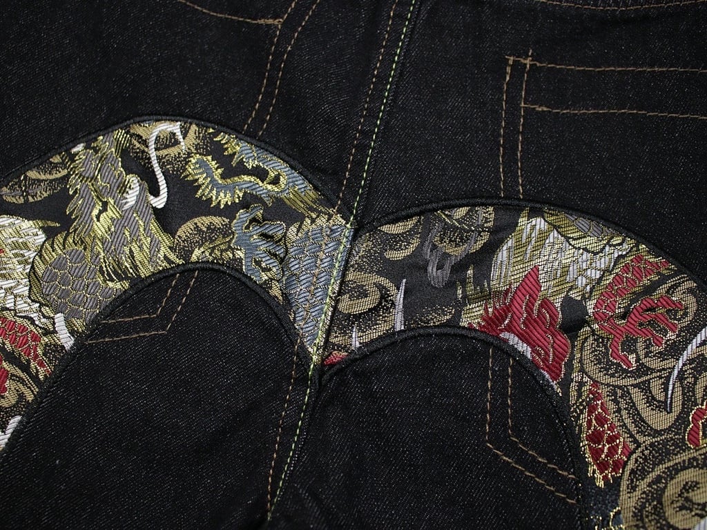 Evisu Dragon Brocade Seagull Jeans Black - 12