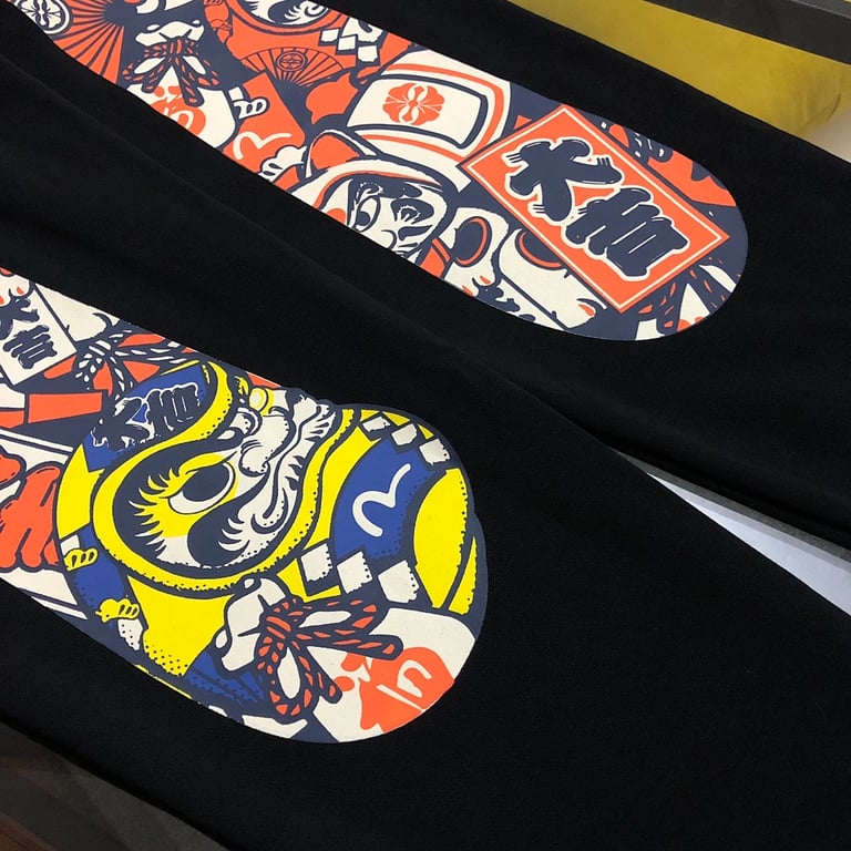 Evisu Maneki-neko Graphic Sweatpants Black N110-19112 - 6