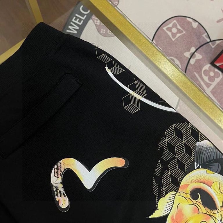 Evisu Koi Fish Graphic Sweatpants Black - 4