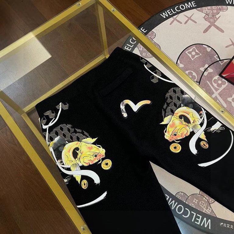 Evisu Koi Fish Graphic Sweatpants Black - 7