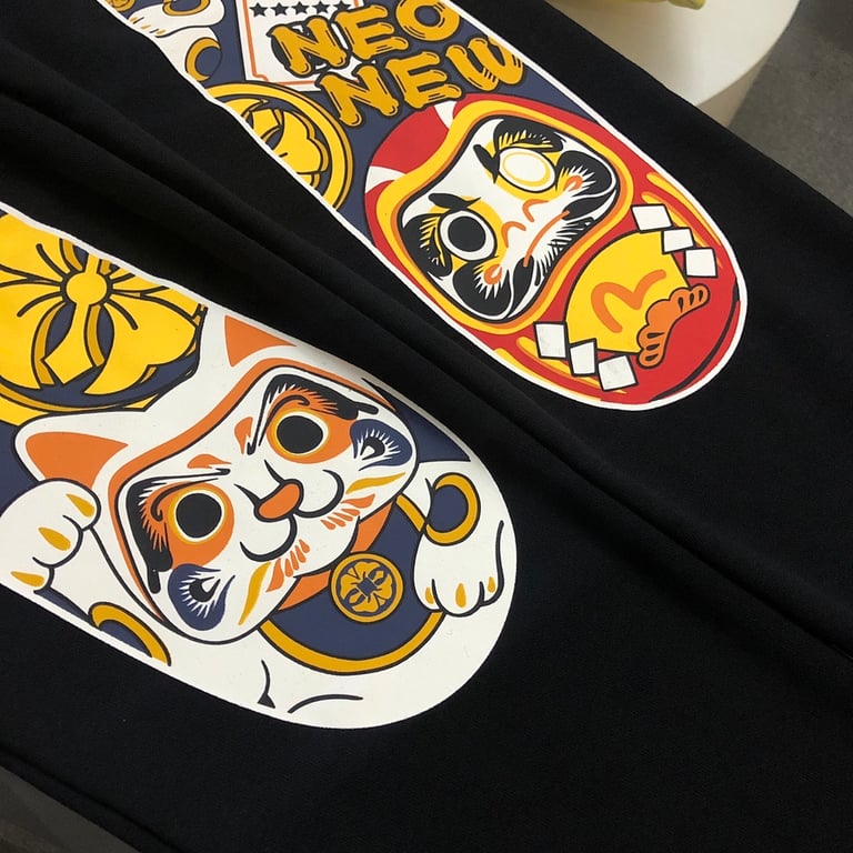 Evisu Daruma Graphic Sweatpants Black - 7
