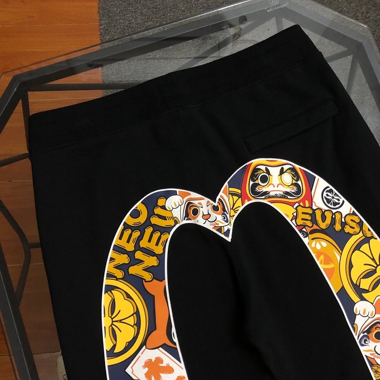 Evisu Daruma Graphic Sweatpants Black - 8