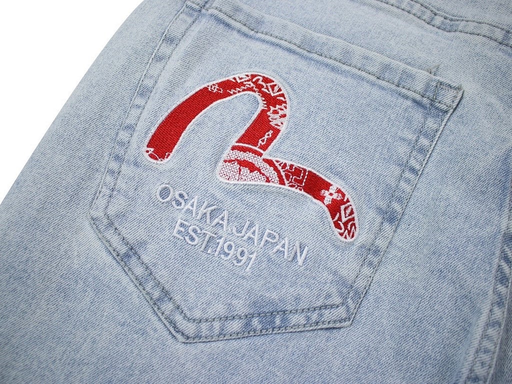 Evisu Light Wash Graphic Jeans N110-19124 - 6