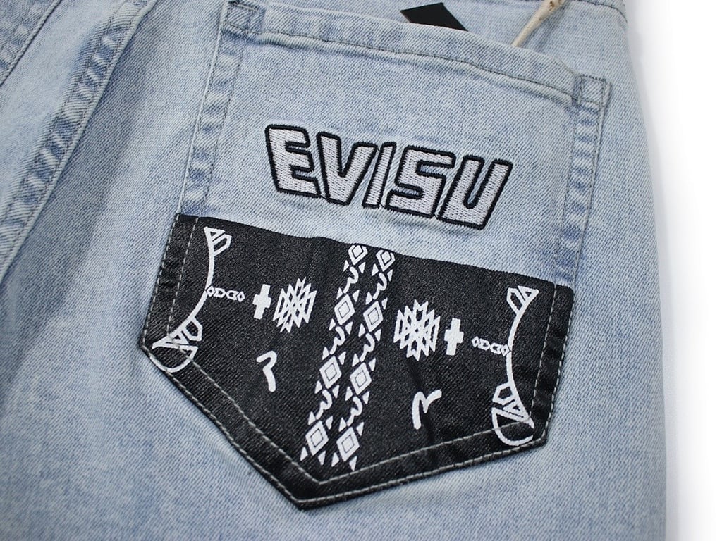 Evisu Light Wash Graphic Jeans N110-19124 - 7