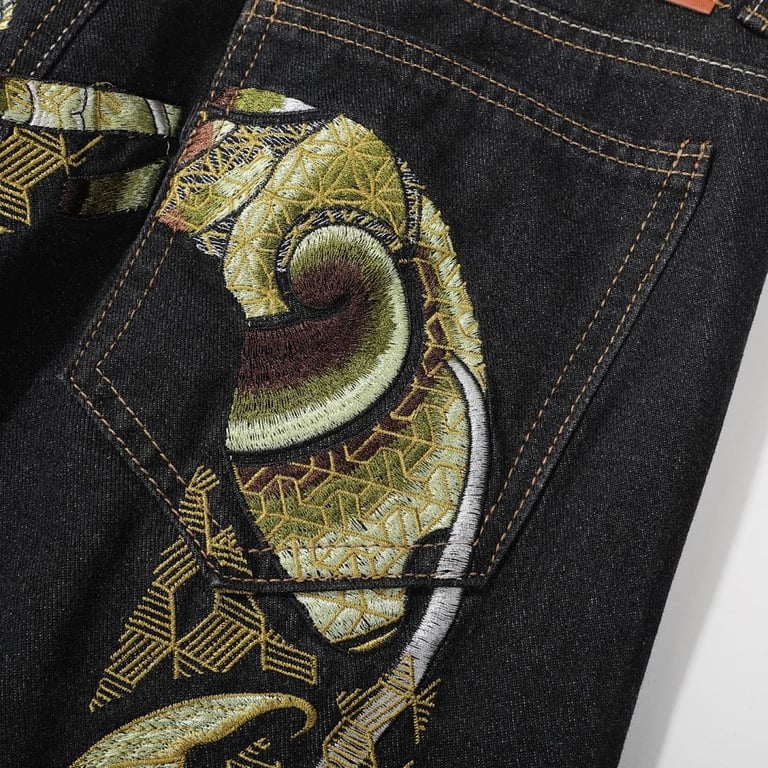 Evisu Koi Fish Embroidered Jeans Black - 13