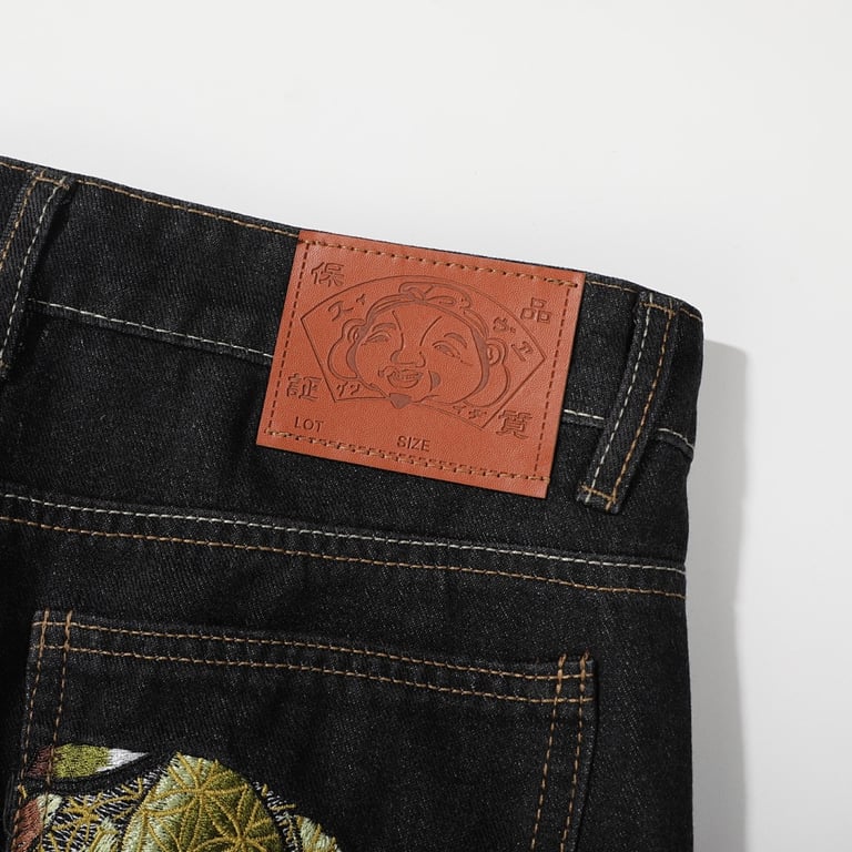 Evisu Koi Fish Embroidered Jeans Black - 14