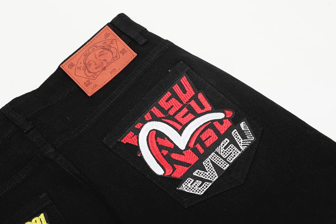 Evisu N110-19088 Graphic Print Jeans Black - 3