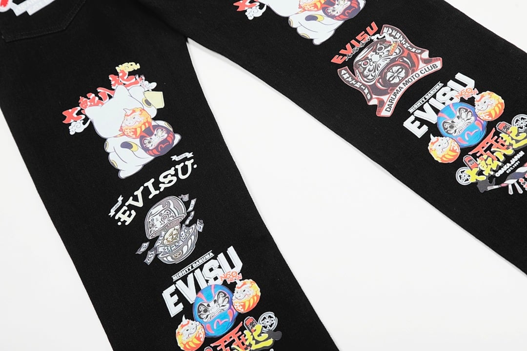 Evisu Multi-Graphic Black Jeans - 15