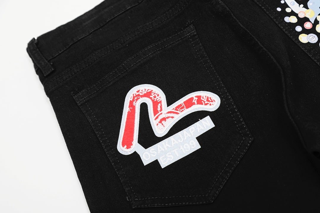 Evisu Multi-Graphic Black Jeans - 4