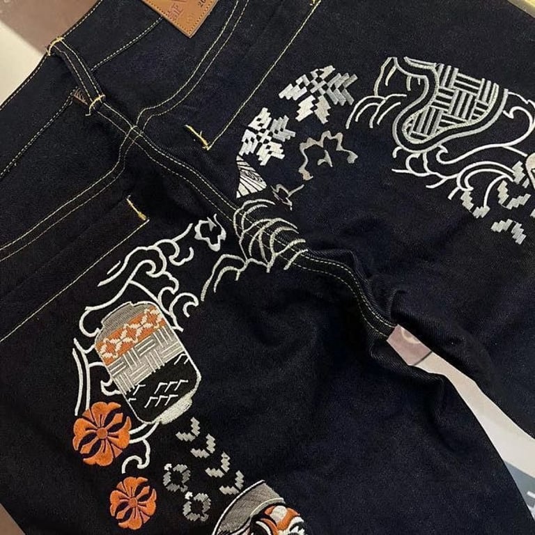 Evisu Daruma Embroidered Jeans Black - 4