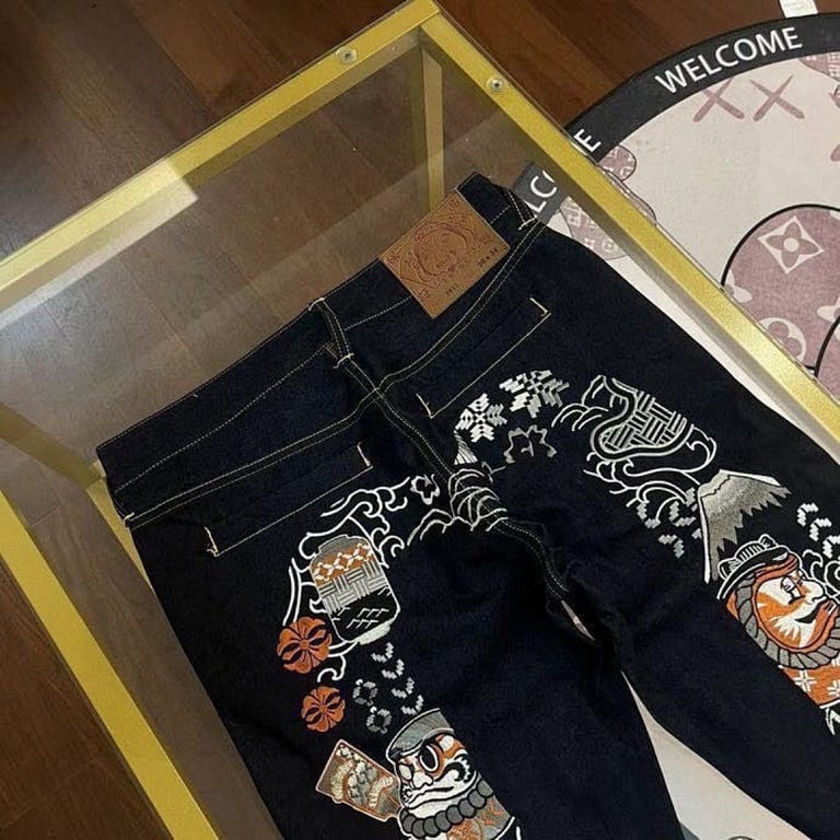 Evisu Daruma Embroidered Jeans Black - 8