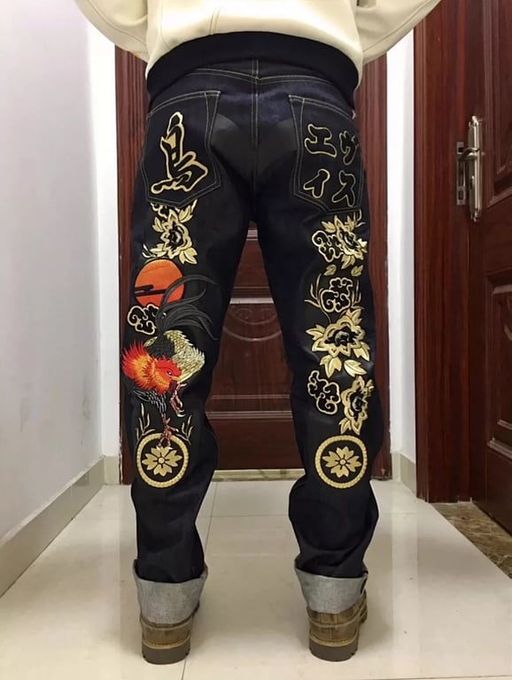 Evisu Embroidered Rooster Jeans Black - 4